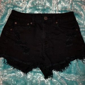 Black high wasted shorts